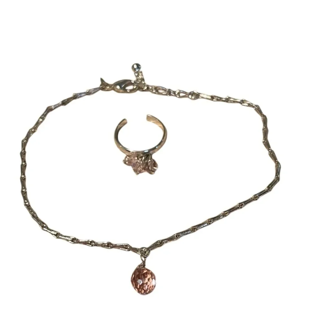 Elegant Avon 2005 y2k Briolette drop anklet and toe‎ ring set